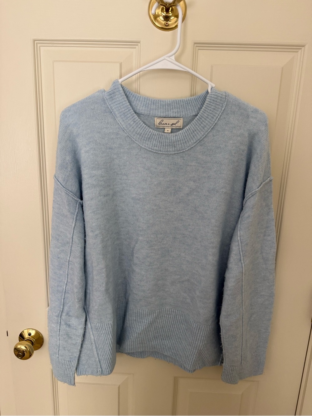 Light Blue Crewneck Women's Sweater